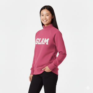 Sudadera Oversize de Cuello Alto para Mujer 2026, Tejida con Bordado 3D, Diseño Sólido, Estilo Urbano, Mezcla de Poliéster/Algodón - Product Image 5