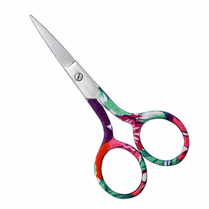 Professional Stainless steel Manicure Embroidery Sewing <b>Scissor</b> 3.5mm Thickness <b>Nail</b> Care <b>Scissor</b> With Blue Green Pattern Handle - Product Image 5