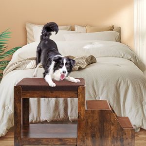 Letto a castello multi-livello per animali domestici con gradino rimovibile, postazione per finestra, cuscino per piattaforma e tappetino antigraffio per cani e gatti - Product Image 2