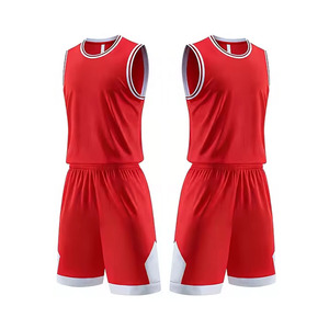 Uniforme de Baloncesto Sublimado Personalizado, Camiseta sin Mangas Roja con Pantalones Cortos, Absorbe la Humedad, Unisex, para Adultos, Ropa Deportiva para Todas las Temporadas - Product Image 2