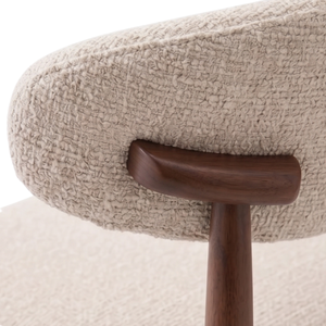 Silla de Comedor Tapizada en Tela de Estilo Moderno de Mediados de Siglo, con Patas y Asiento de Madera, para el Hogar - Product Image 5