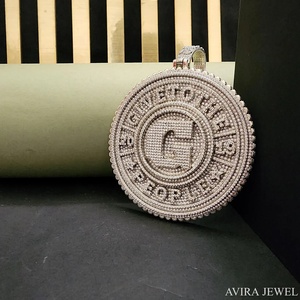 Colgante Hip Hop de Diamante Moissanite, Plata de Ley 925, Chapado en Oro Amarillo y Rosa, Joyería de Moda Unisex - Product Image 4