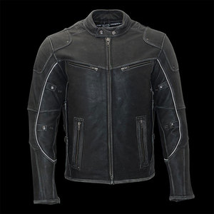 Custom Logo Wholesale Fashion Autumn <b>Mens</b> Leather Slim Motorcycle <b>Jacket</b> Plus Size <b>Men's</b> <b>Jackets</b> 100% Genuine Leather - Product Image 5