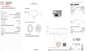 Diamant CVD de laboratoire ovale de 1 carat, pureté VS1, couleur D, certifié IGI, excellente taille, diamant non monté pour la fabrication de bijoux - Product Image 3