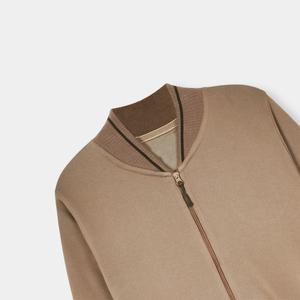 Custom Logo Beige Fleece <b>Jackets</b> Regular Fit Zipper Closure Solid Color Knitted Polyester Casual Autumn Wear Fleece <b>Jacket</b> OEM - Product Image 2