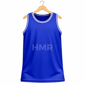 Camiseta de Baloncesto de Malla Azul Rey para Hermanas de la Hermandad HMR, Cuello Redondo, Color Sólido, Transpirable - Product Image 5