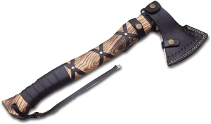 SCL - Hache industrielle authentique historique de type Tomahawk, tête d'hache en acier Damas forgé à la main, lame gravée, manche en bois de frêne sculpté sur mesure - Product Image 6