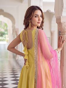 Purple Indian Pakistani Women's Floor-Length Lehenga <strong>Set</strong> With Embroidered Dupatta Traditional Wedding Wear - Product Image 5