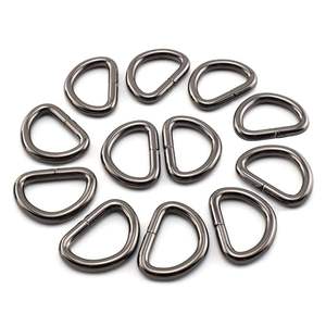 Anneaux en D métalliques robustes en gros, noirs, en forme de D, pour sacs, ceintures et accessoires de quincaillerie pour porte-clés et colliers de chien - Product Image 1