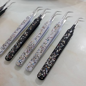 Sholifas ST-M011087 Eyelash Extension Tweezers C-Shaped Serrated Tip Stainless Steel Curved Precision Custom Logo 3D Eyelash - Product Image 1