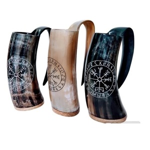 Authentic Viking Horn Mug - Traditional Mead Drinking Cup for Medieval Festivals & Renaissance Fairs (Eco-Friendly) - Product Image 1