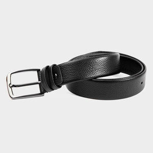 Ceintures décontractées pour hommes, dernières tendances, personnalisées, durables, respirantes, en cuir de vachette véritable, boucle en alliage, motif uni, fabriquées au Pakistan - Product Image 2