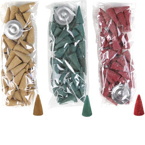 Cône d'encens en bambou et bois de santal écologique à effet cascade, parfums assortis, pour fumée à reflux religieuse - Product Image 1