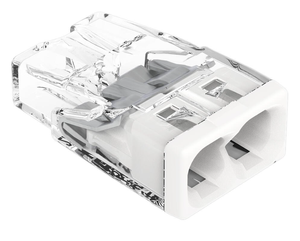 Fil de poussée ®   Connecteur de raccordement pour conducteurs solides ; max. 2,5 mm² 2 conducteurs ; boîtier transparent ; gaine blanche; - Product Image 2