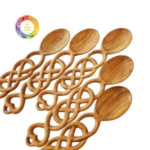 Cucharas de Amor de Diseño Japandi Hechas a Mano, Chapadas en Oro Espejo, Regalos Personalizados para Parejas de Boda, Compromisos, Aniversarios, Bodas - Product Image 1