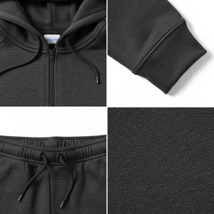 Men <b>Zip</b> <b>Up</b> Hoodie Tracksuit Set Custom Logo Sportswear Jogger Set Wholesale Gym Tracksuit - Product Image 5