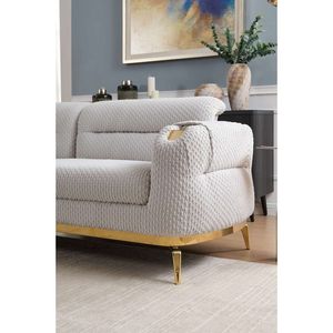 Divano a Due Posti Zoe in Stile Moderno, Realizzato a Mano con Legno e Dettagli Dorati, Grigio B009P303214-CA e NJ Inventories, Divani per Soggiorno - Product Image 5