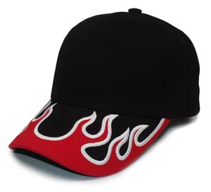 Flame Racing Baseball Hats Black Cotton 6-Panel Street Style Embroidery Brim Unisex Adult Spring Summer Casual Cap - Product Image 4