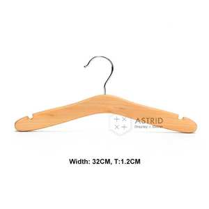 Porte-vêtements en bois haut de gamme à un seul niveau, gain de place, avec logo personnalisé, pour vêtements d'enfant et de bébé, 27 30 32 CM - Product Image 3