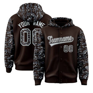 Sweat-shirt à capuche décontracté pour homme, style baseball, doublé polaire chaud, avec poche kangourou, pour l'automne, l'hiver et le printemps - Product Image 6