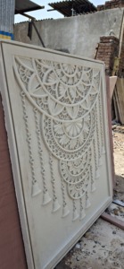 Revêtement mural en grès avec motif mandala en relief pour application extérieure, style méditerranéen, dalle mince découpée à la machine - Product Image 2