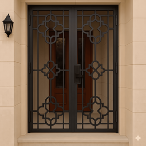 KHP Traditional Wrought Iron Security Door Manual <b>Swing</b> Exterior Entry Metal Gate Finished Surface Anti-Theft Design 1 Year - Product Image 1
