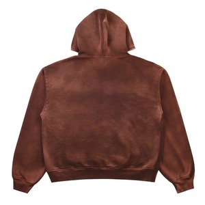 Sweat-shirt à capuche oversize en molleton pour homme, couleur unie, décontracté, tricoté, longueur standard, marron uni - Product Image 1