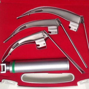 Macintosh Veterinary <b>Instrument</b> Stainless Steel Laryngoscope Set 4 Blades LED White Light Manual Power Source Medic <b>instruments</b> - Product Image 1