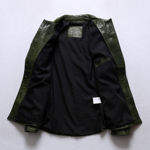 Veste en cuir de mouton véritable charbon de bois moutarde personnalisée col rabattu classique camionneur décontracté lisse léger robuste rebelle - Product Image 4