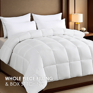 Piumino Ultra Morbido Bianco Extra Large con Trapuntatura a Quadri, Qualità Lusso da Hotel per Camere da Letto e Pensioni, Ultra Confortevole - Product Image 2