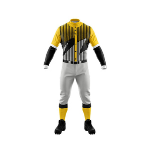 Ensemble uniforme de baseball pour homme, maillot gris à manches courtes avec pantalon rayé, polyester respirant, coupe classique, vêtements pour toutes les saisons - Product Image 3