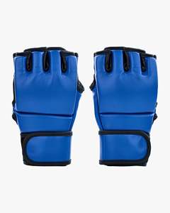 ผู้ผลิตถุงมือ MMA สีน้ำเงินแบบกำหนดเอง ถุงมือ MMA คุณภาพสูงแบบกำหนดเอง ถุงมือเปิดฝ่ามือ ถุงมือ MMA สำหรับการต่อสู้ ถุงมือ MMA สำหรับการฝึกซ้อม - Product Image 1