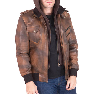 Winter Wear Mens Hooded PU Waterproof Leather Jacket Size Casual Outdoor Motorcycle Simple Style Outerwear - Product Image 4