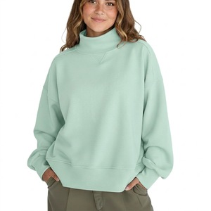 Sweat-shirt à col montant décontracté imprimé sur mesure pour femmes, OEM ODM, polyester et coton de haute qualité, coupe-vent, respirant, vêtements d'hiver - Product Image 6