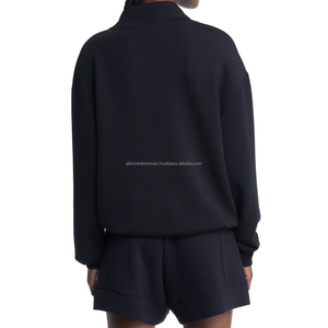 เสื้อสเวตเตอร์คอเสื้อแห้งเร็วสำหรับผู้หญิงเสื้อสเวตเชิ้ตแขนครึ่งแขนใส่สบายสีล้วนดีไซน์พิมพ์ลายสำหรับผู้ใหญ่อุปกรณ์เสริมสำหรับมื้อกลางวัน - Product Image 2