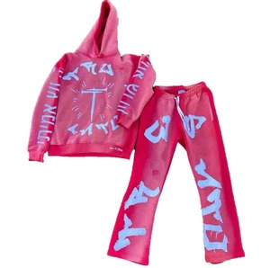 Conjuntos Deportivos con Capucha de Diseño Personalizado al por Mayor, Conjuntos Deportivos Transpirables de Moda, Conjunto de 2 Piezas con Estampado 3D de Primera Calidad - Product Image 1