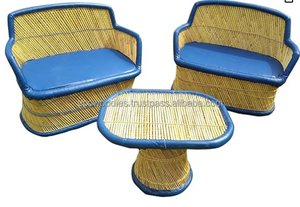 Conjunto de Mesa y Sillas de Bambú Ecológico Moderno con Sofá para Jardín, Terraza o Sala de Estar - Product Image 4