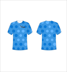 T-shirt à manches courtes pour homme, bleu à pois, impression par sublimation, respirant, coupe classique, col rond, vêtement décontracté - Product Image 1