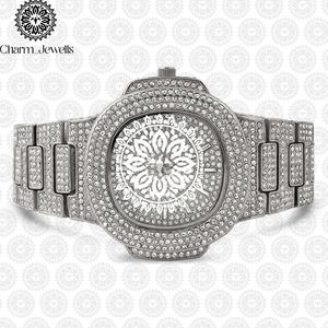 Charm Luxury Fashion <b>Men's</b> Stainless Steel <b>Watch</b> 40mm Case Mechanical Movement Auto Date Diamond Accents Stainless Steel Band - Product Image 1