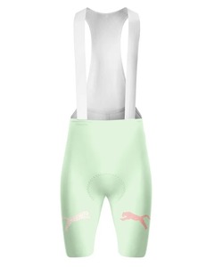 Conjunto de Jersey de Ciclismo de Manga Corta para Mujer, Color Verde Menta con Estampado de Leopardo, Transpirable, de Poliéster - Product Image 3