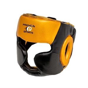 Protector de cabeza de boxeo de cuero ecológico de alta calidad Precio al por mayor de fábrica con patrón de cara único - Product Image 1