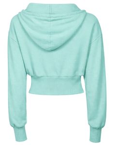 Customized Womens Mint Green Cropped <b>Zip</b> <b>Up</b> <b>Hoodie</b> Slim Fit Long Sleeve Casual Streetwear Fleece Sweatshirt Custom Logo ODM - Product Image 1