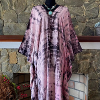 Robe caftan maxi en rayonne teinte à la main, éco-responsable, coupe régulière, style bohème, pour femmes grandes tailles