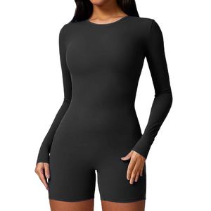 ชุดรอมเปอร์ผู้หญิงคุณภาพดีเยี่ยม ระบายอากาศได้ดี แห้งเร็ว คอกลม แขนยาว เหมาะสำหรับออกกำลังกาย บอดี้สูทออกกำลังกายสำหรับผู้หญิง - Product Image 3