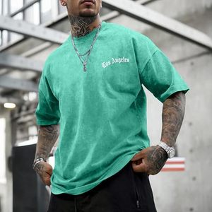 T-shirt graphique vintage pour homme, coupe ample et oversize, effet délavé, style streetwear décontracté Los Angeles - Product Image 3