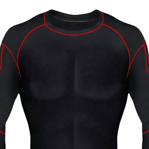 Men's <b>Black</b> Compression Set <b>Long</b> <b>Sleeve</b> Crew Neck Full Length Quick Dry Sporty Fitness Wear - Product Image 3