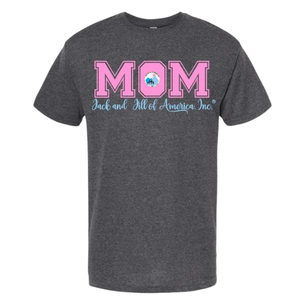 เสื้อยืดกราฟิกสีเทาชาร์โคล MOM เสื้อยืดแขนสั้นลำลองสำหรับทุกเพศเสื้อผ้าธีมครอบครัวเสื้อผ้าแฟชั่นสำหรับผู้ชายผู้หญิง - Product Image 1