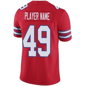 Camiseta de Fútbol Personalizada Roja y Azul, Camiseta de Fútbol Roja Personalizada con Rayas Azules, Camiseta de Fútbol Roja con Cuello en V para Hombre – Ribete Azul - Product Image 1