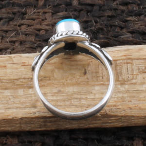 Anillo con Bisel de Turquesa Natural, Plata de Ley 925, Estilo Vintage, Piedra Azul, Joyería de Turquesa Genuina para Mujer - Product Image 6