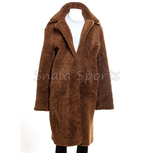 Vestes en cuir pour femmes de haute qualité, style boutonné, couleur marron, avec votre propre logo - Product Image 2